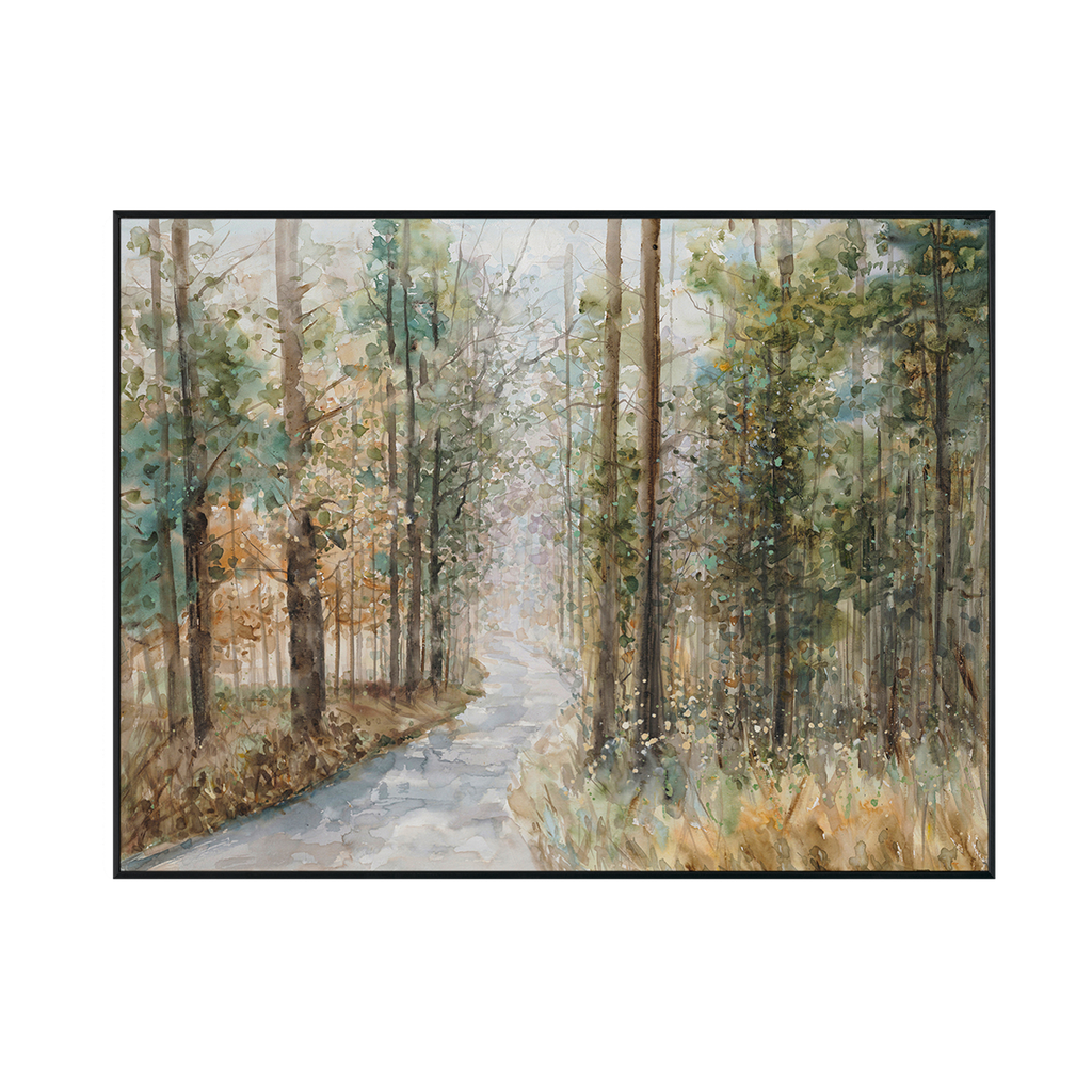 Forest Pathway Watercolor Landscape #M3558