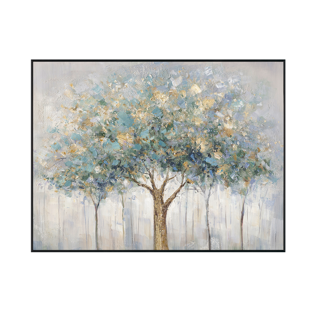 Golden Canopy Abstract Tree Painting #M3708