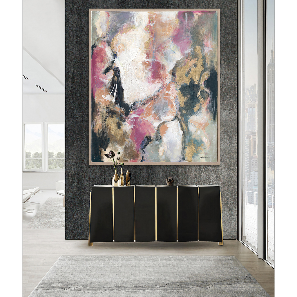 Pink Gold Abstract Textured Art #P5740