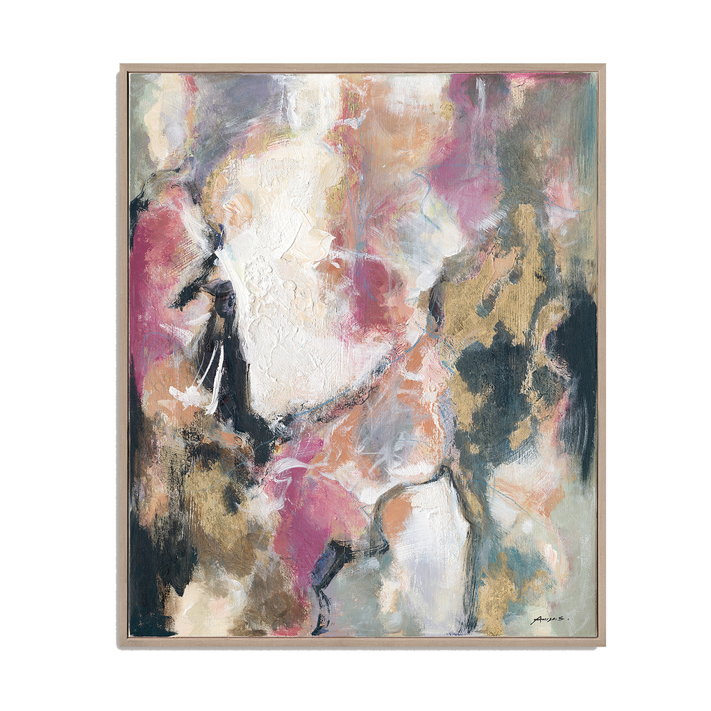 Pink Gold Abstract Textured Art #P5740