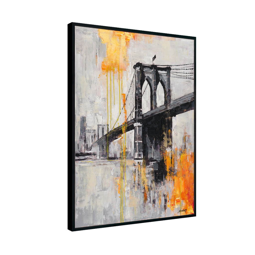 Flame City Bridge Urban Painting #P5929