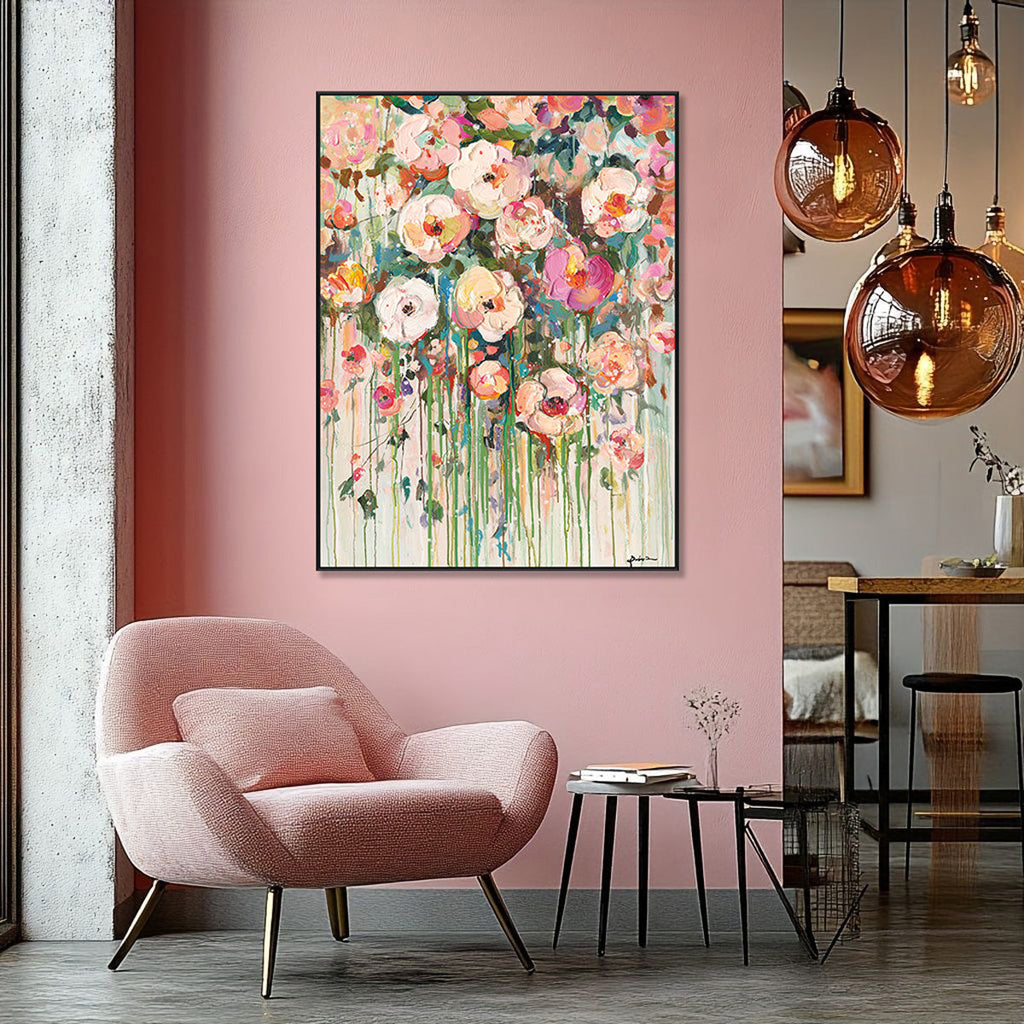 Bloom Cascade Floral Abstract Painting #P6211
