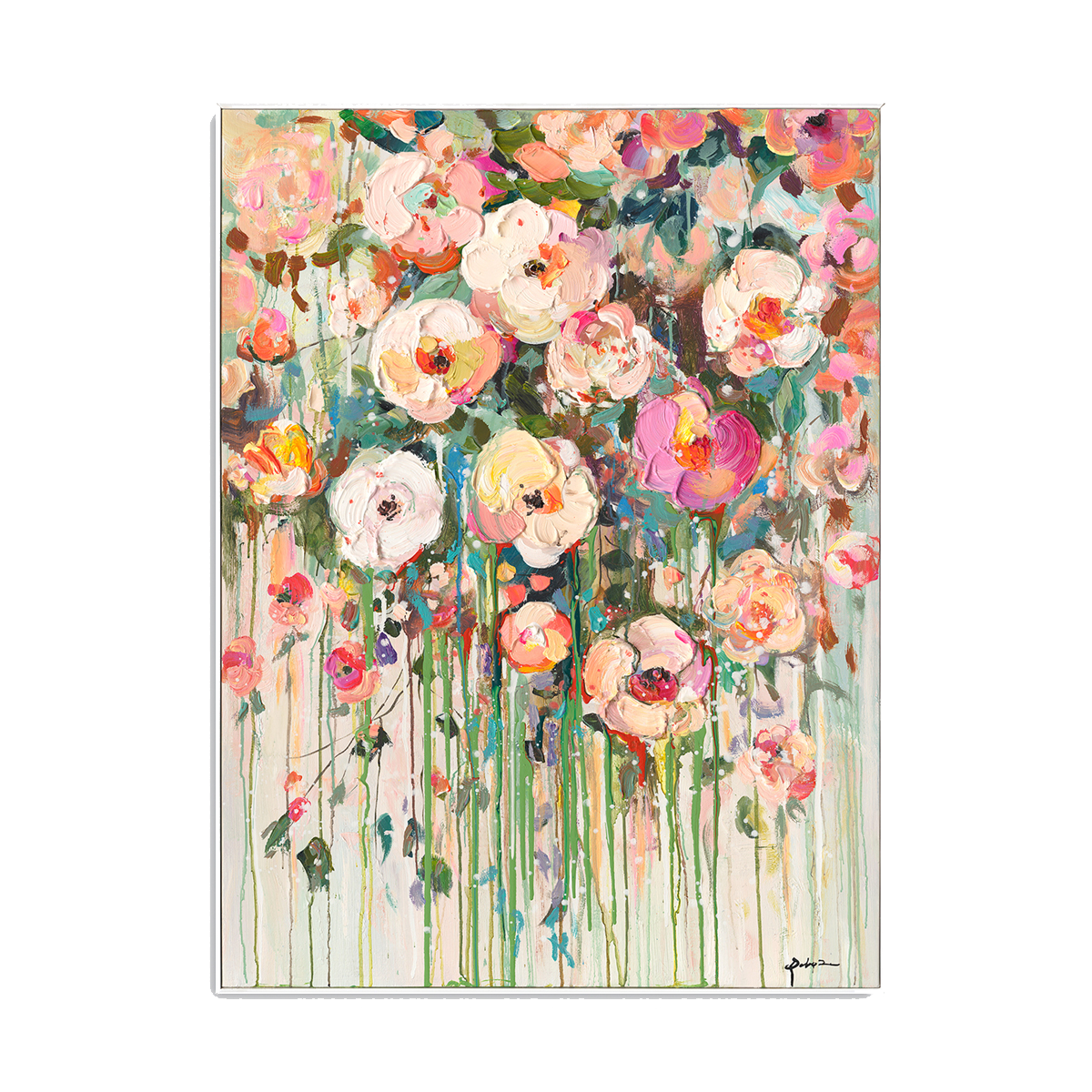 Bloom Cascade Floral Abstract Painting #P6211