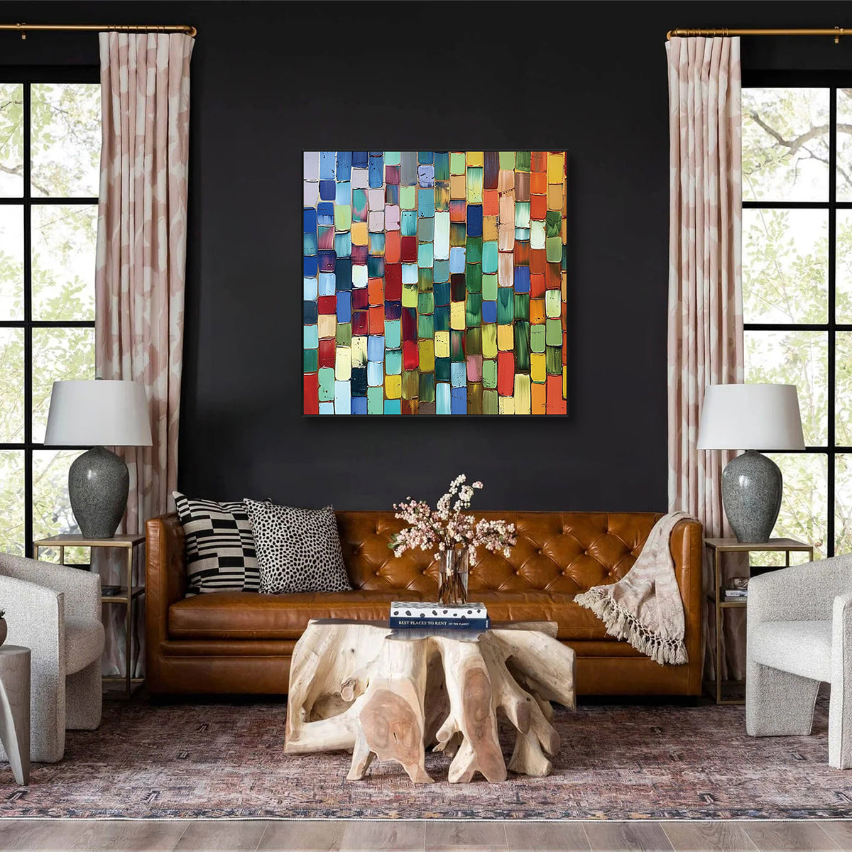 Chromatic Mosaic Abstract Painting #PFH2（191）