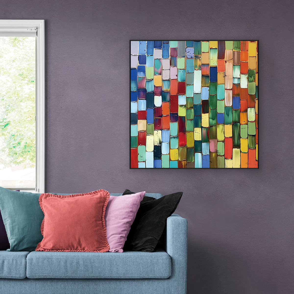Chromatic Mosaic Abstract Painting #PFH2（191）