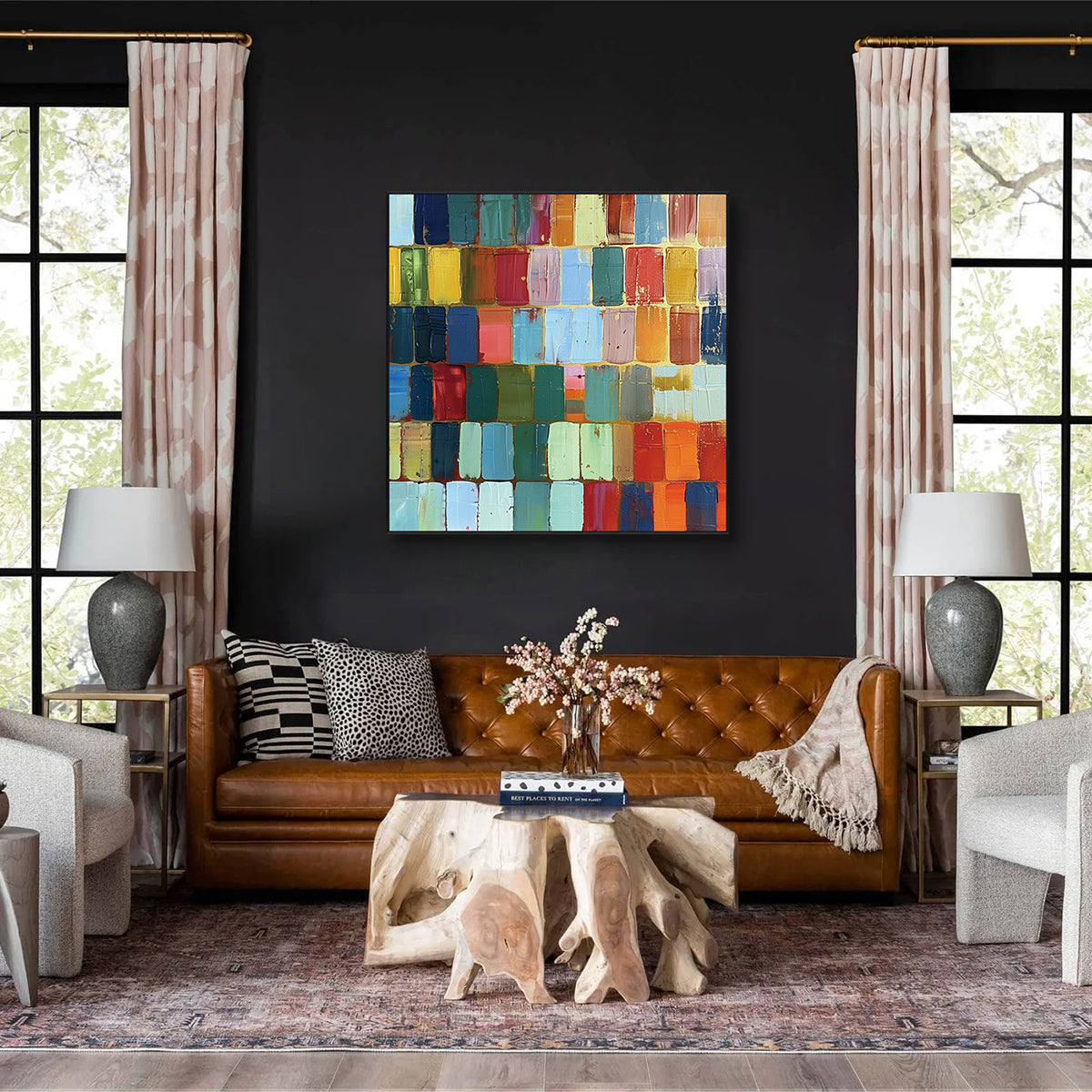 Prism Mosaic Colorful Abstract Painting #PFH2（192）