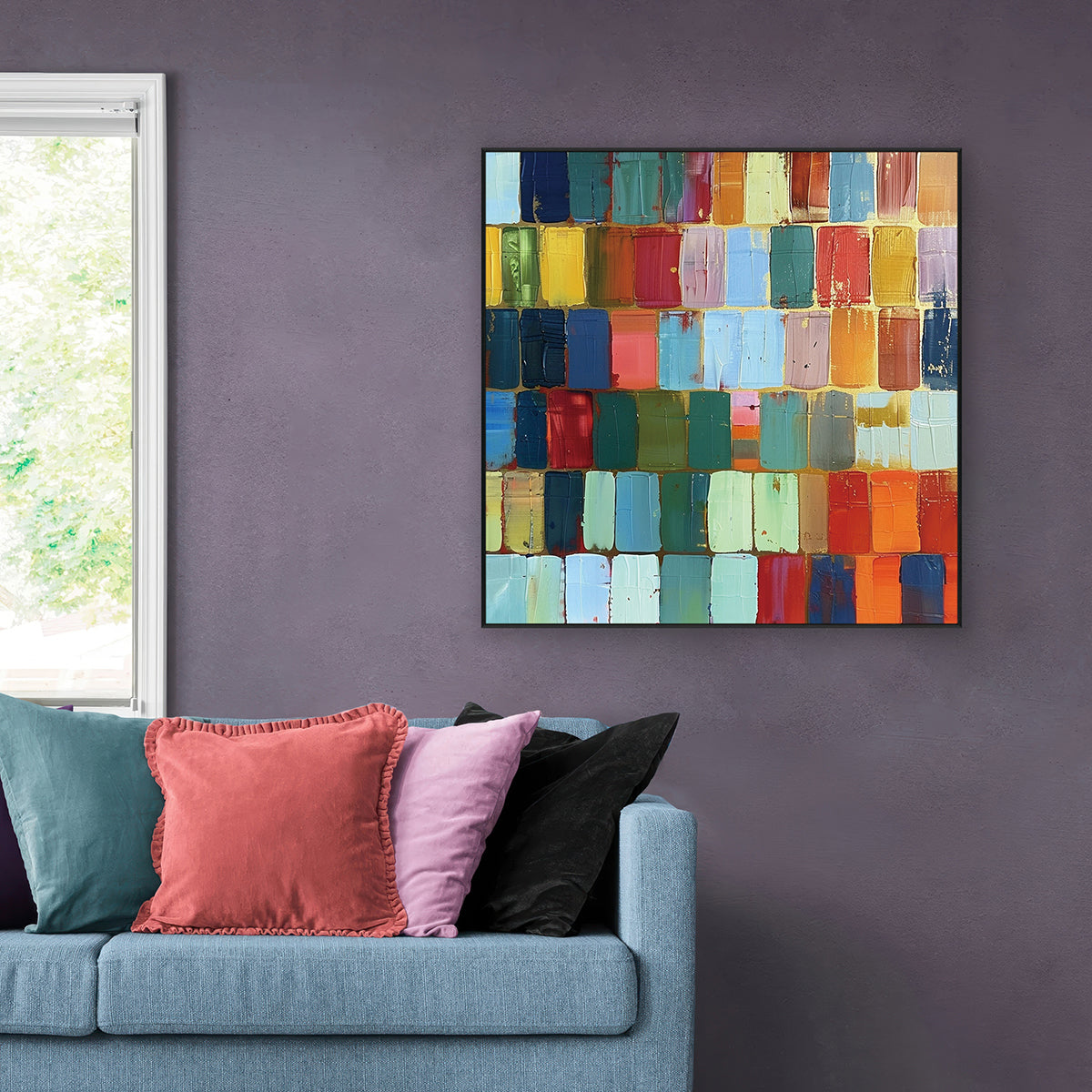 Prism Mosaic Colorful Abstract Painting #PFH2（192）