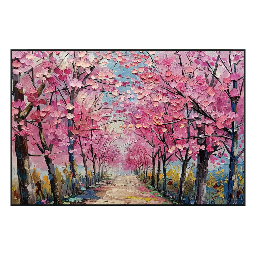 Blossom Path Textured Landscape Painting #PGK1 (132)
