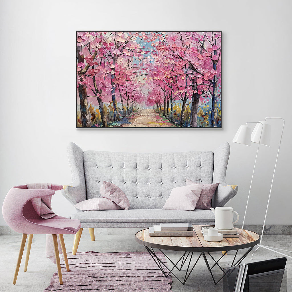 Blossom Path Textured Landscape Painting #PGK1 (132)