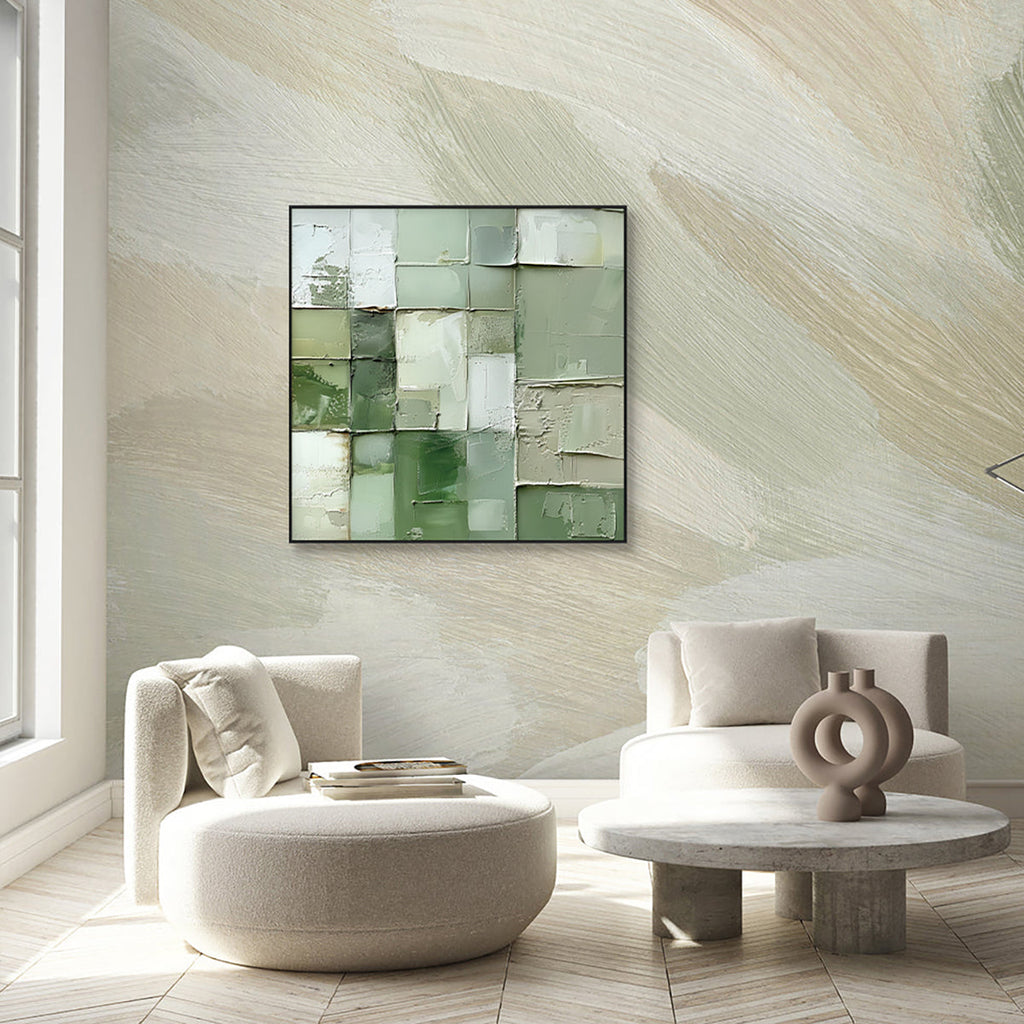 Verdant Harmony Green Abstract Painting #PGK3