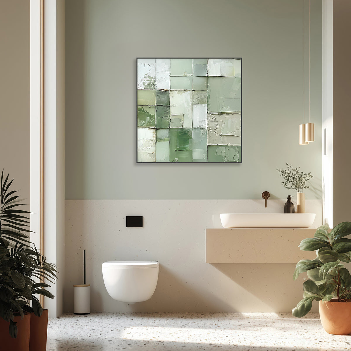 Verdant Harmony Green Abstract Painting #PGK3