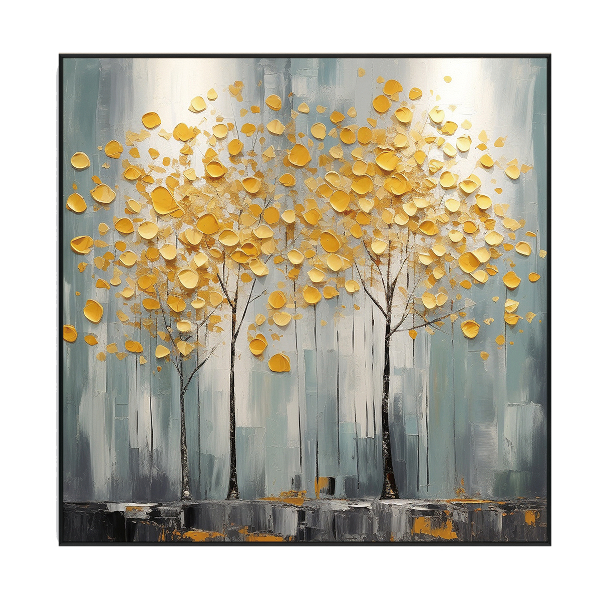 Golden Harmony Textured Tree Painting #PH0115(27)