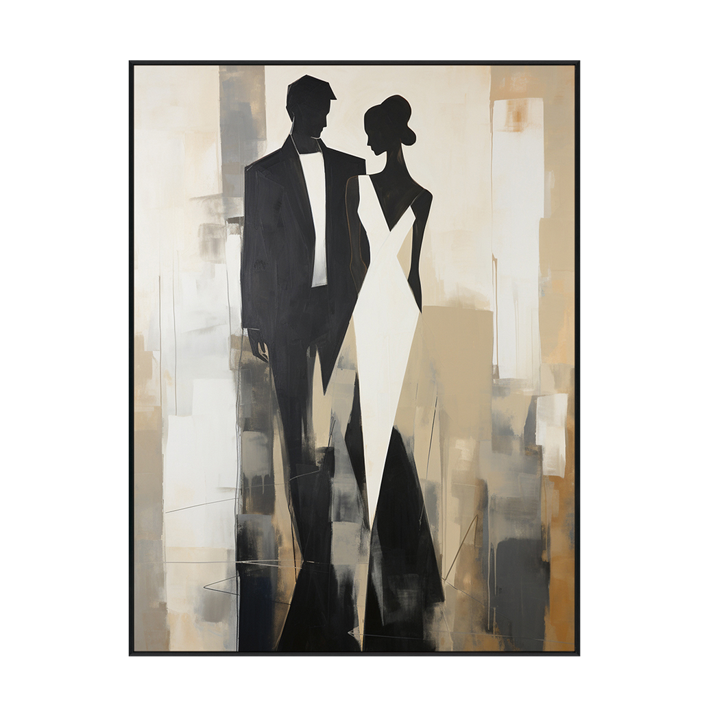 Timeless Grace Elegant Abstract Couple Painting #PH0105（4）