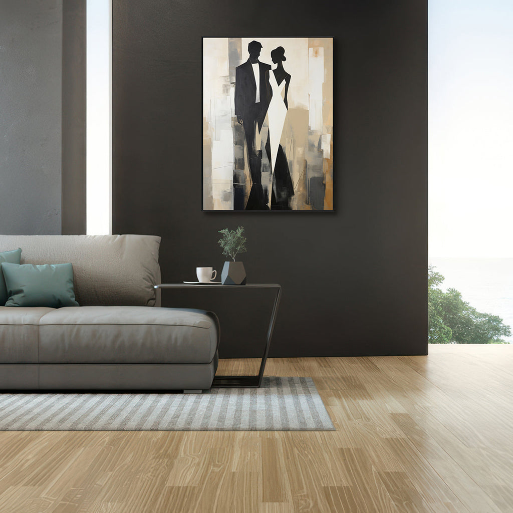Timeless Grace Elegant Abstract Couple Painting #PH0105（4）