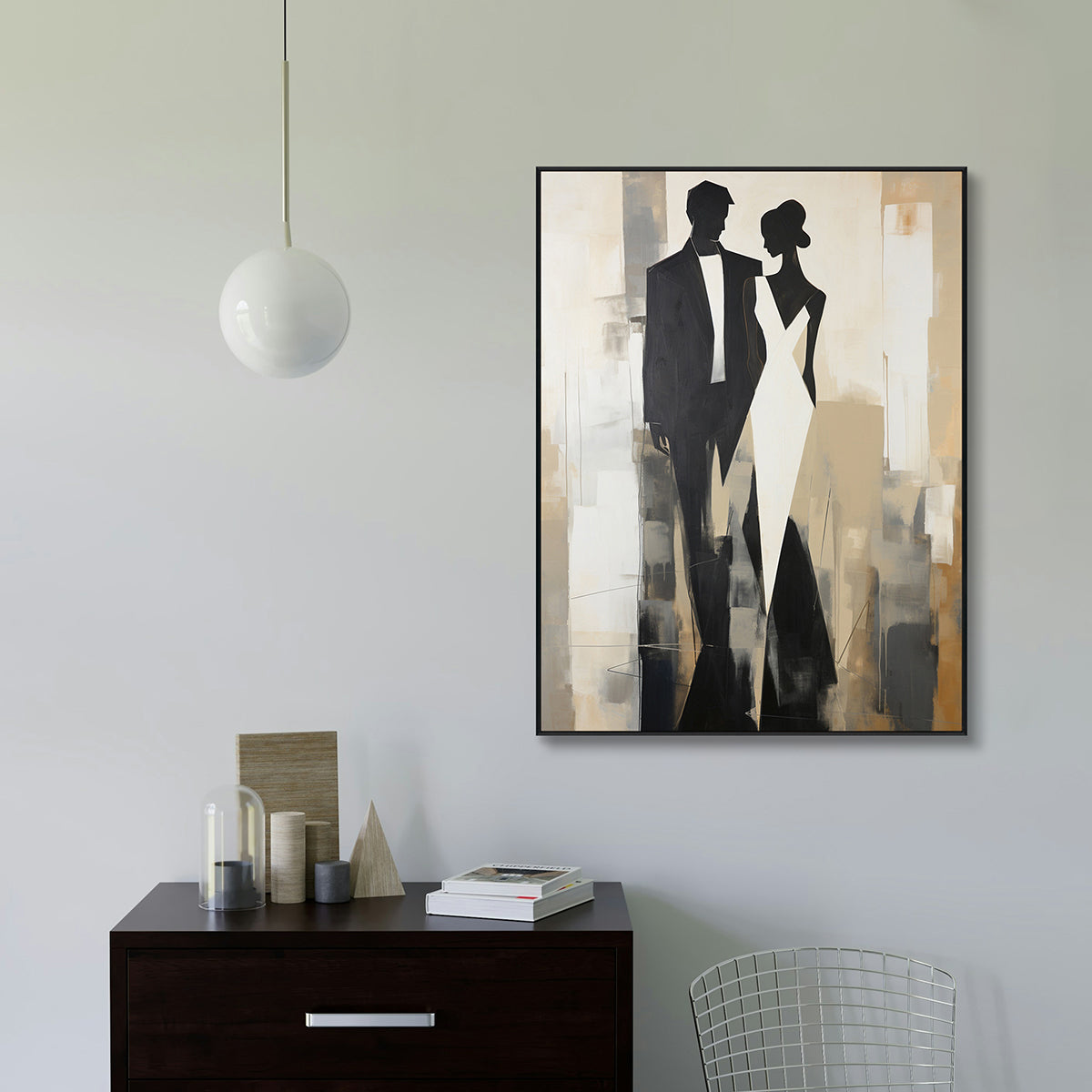 Timeless Grace Elegant Abstract Couple Painting #PH0105（4）