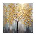 Golden Bloom Textured Tree Painting #PH0115