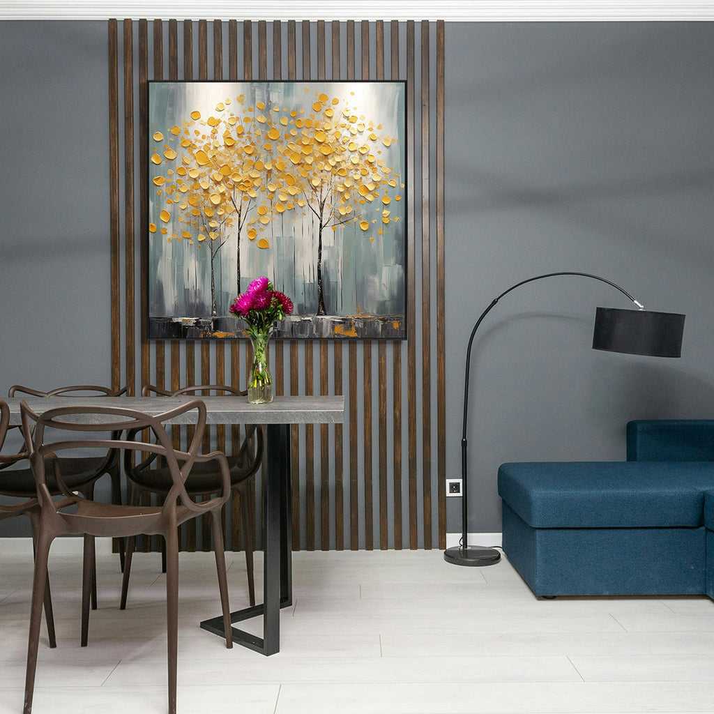 Golden Harmony Textured Tree Painting #PH0115(27)