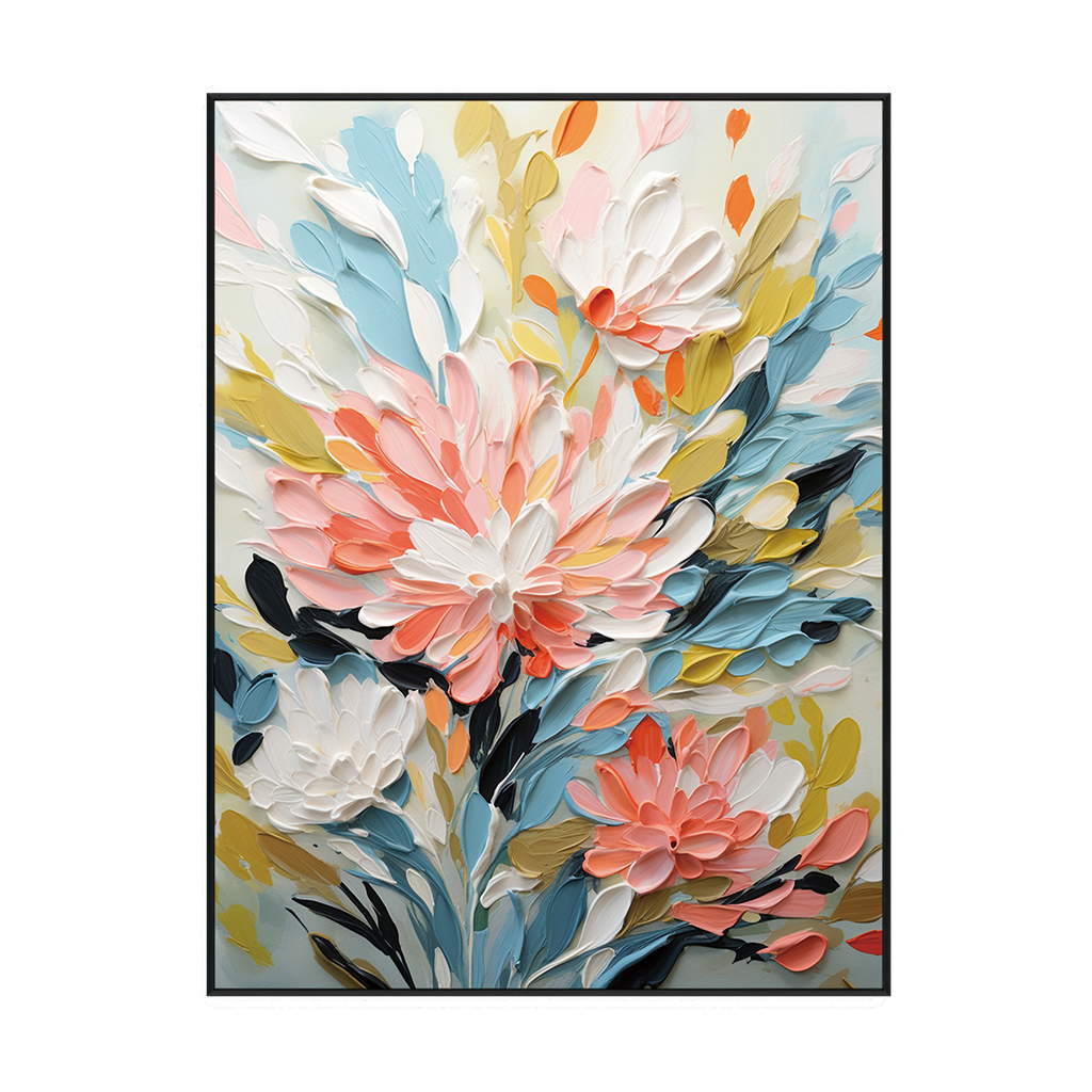Petal Glow Textured Floral Abstract Painting #PH0129