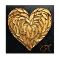 Golden Heart Textured Painting #PIX8（166）