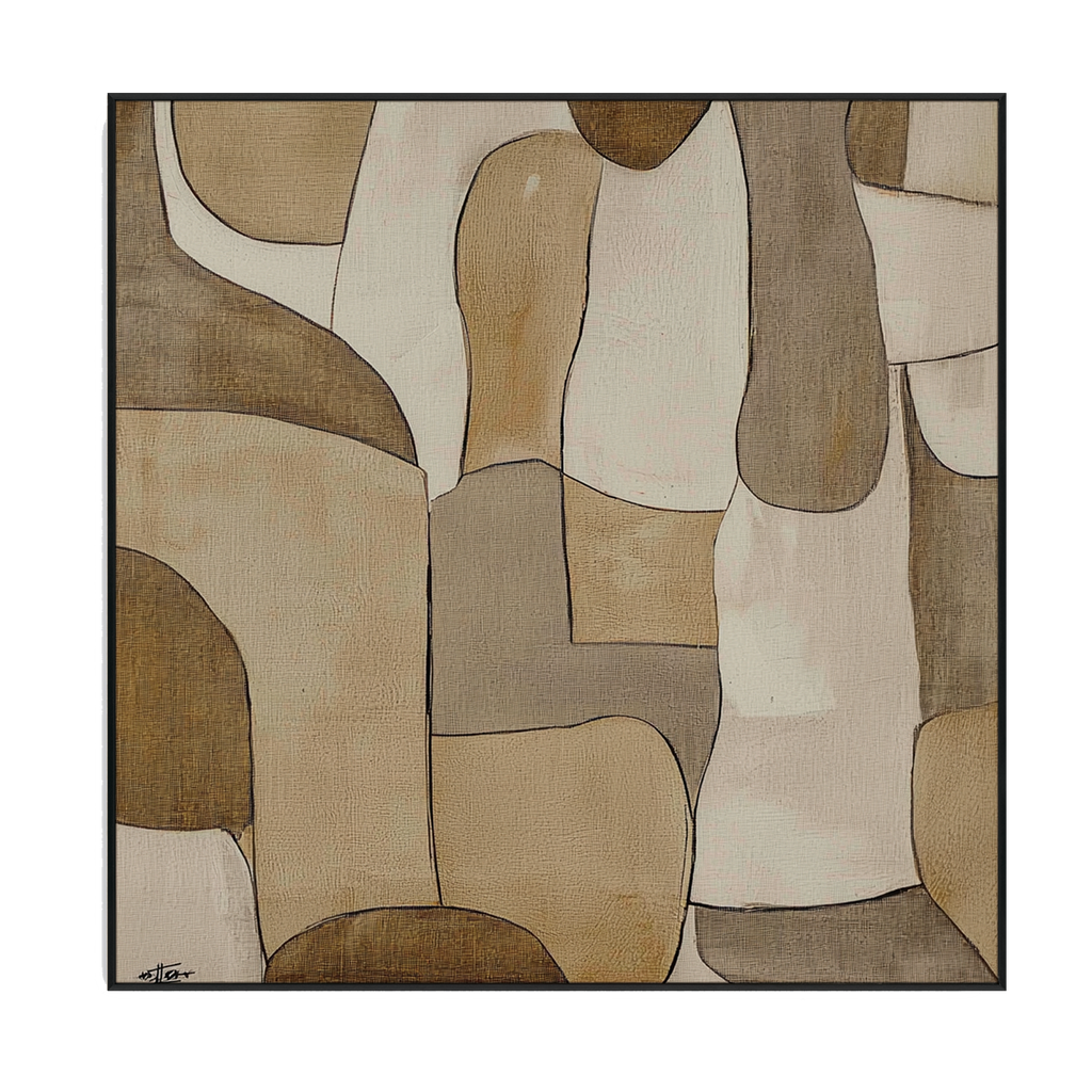 Earth Tone Harmony Minimalist Abstract Painting #PKK3（241）
