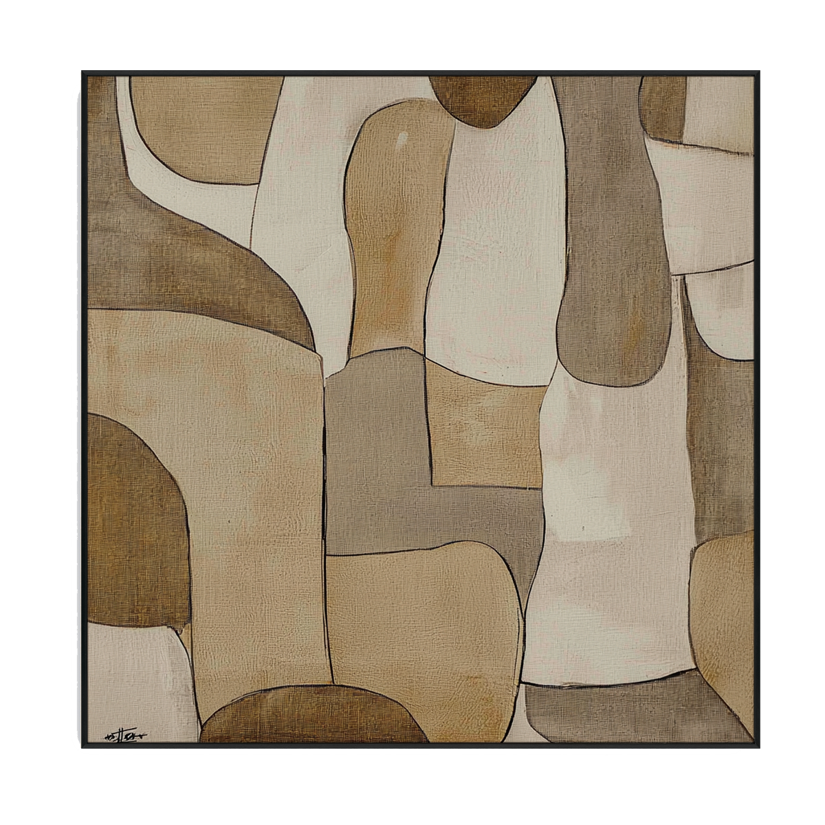 Earth Tone Harmony Minimalist Abstract Painting #PKK3（241）