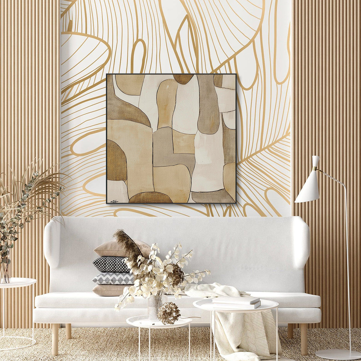 Earth Tone Harmony Minimalist Abstract Painting #PKK3（241）