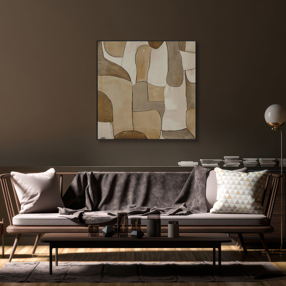 Earth Tone Harmony Minimalist Abstract Painting #PKK3（241）