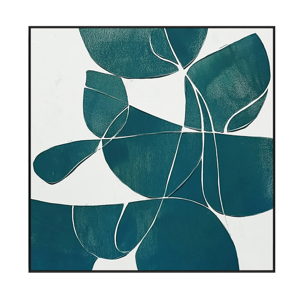 Emerald Flow Geometric Abstract Painting #PKS3