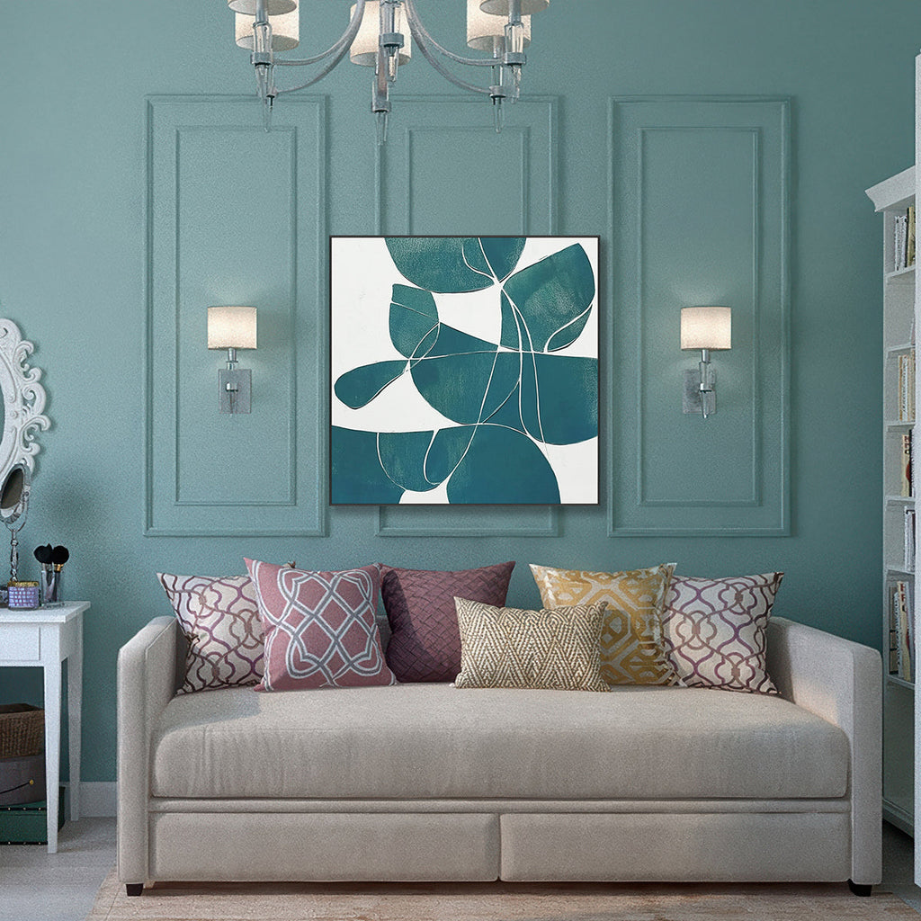 Emerald Flow Geometric Abstract Painting #PKS3