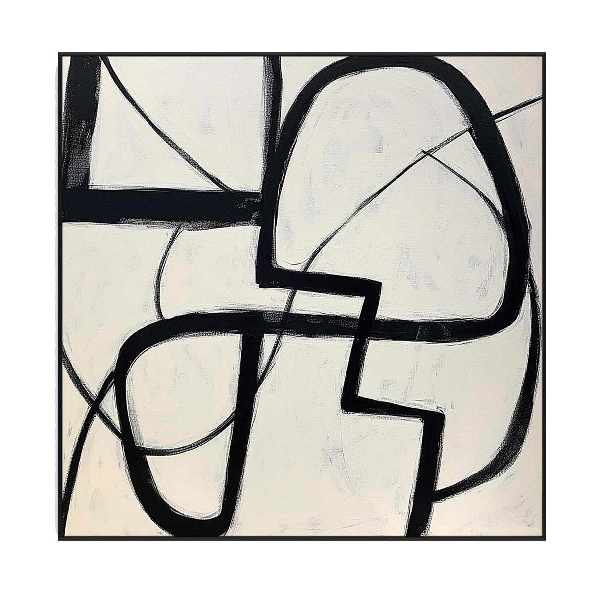 Monochrome Motion Black and White Abstract Painting #PKS6