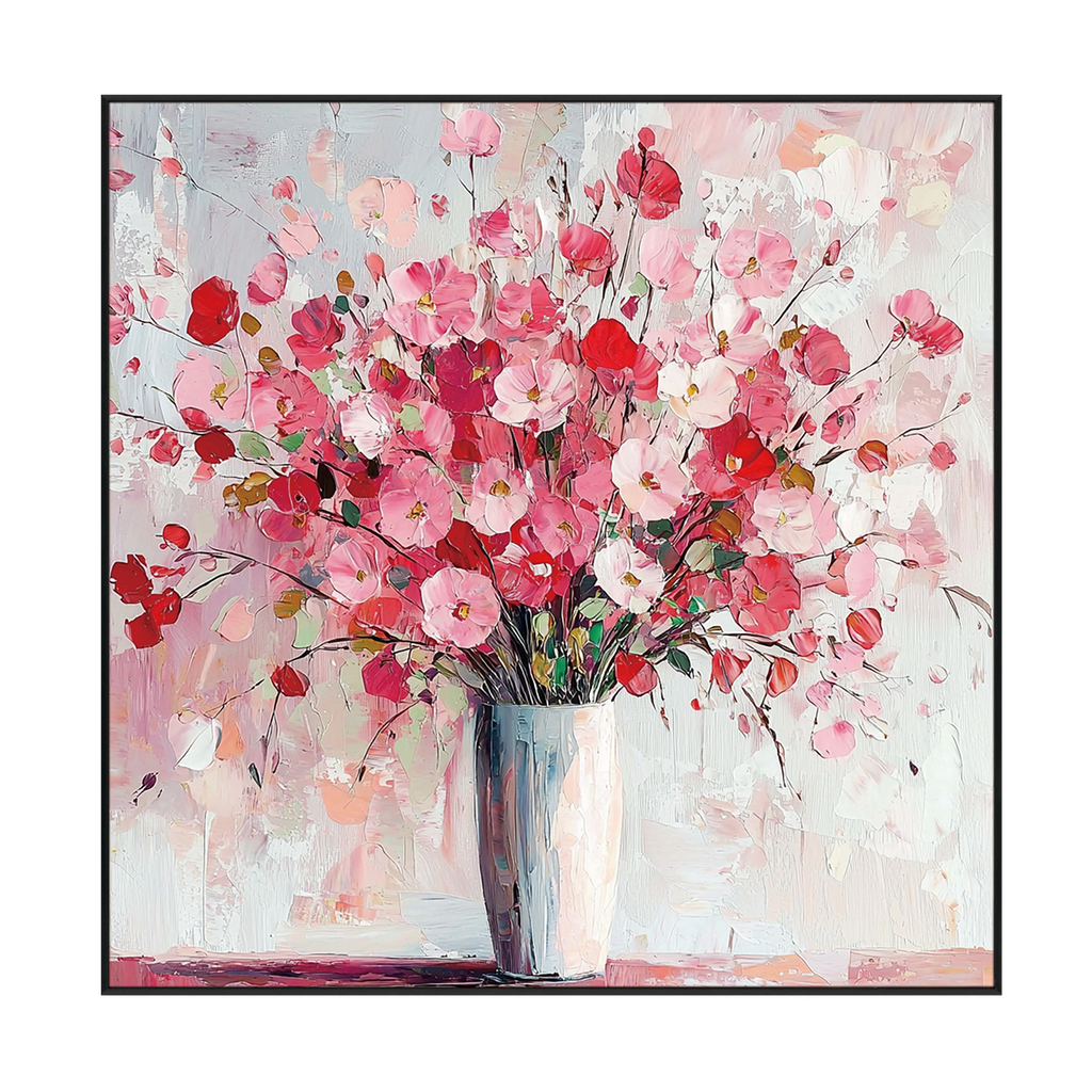 Blooming Grace Pink Floral Textured Painting #PLK2