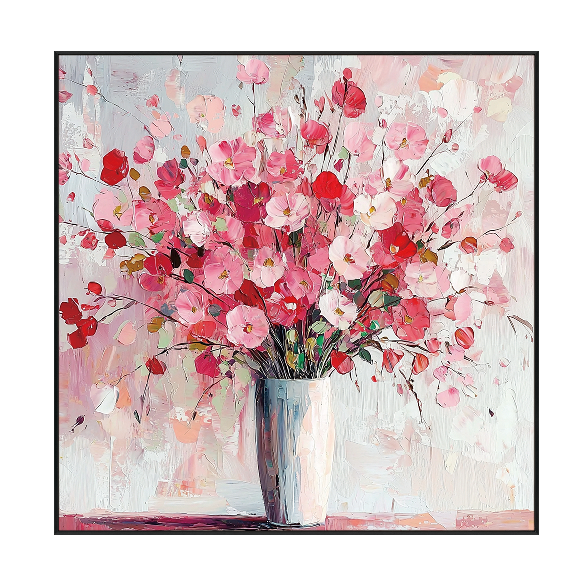 Blooming Grace Pink Floral Textured Painting #PLK2