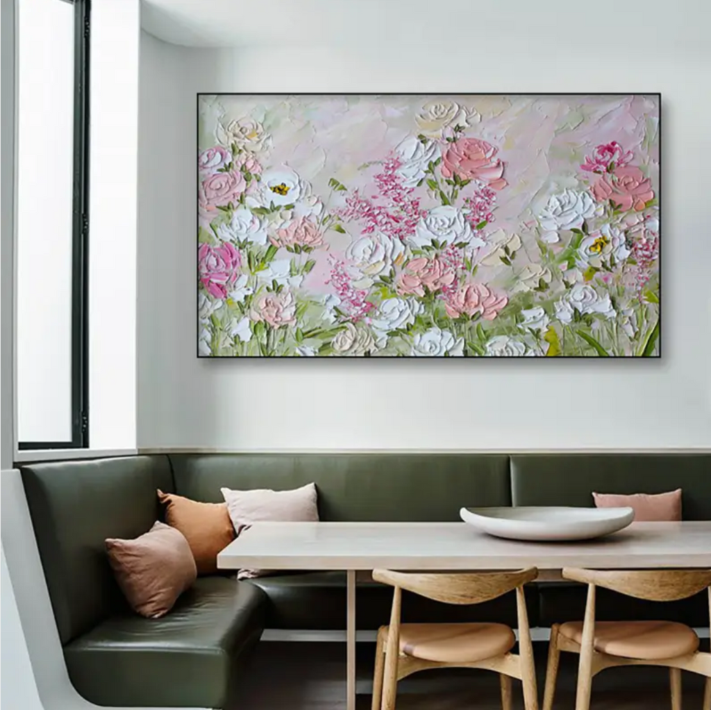 Blush Garden Harmony Floral Abstract Painting