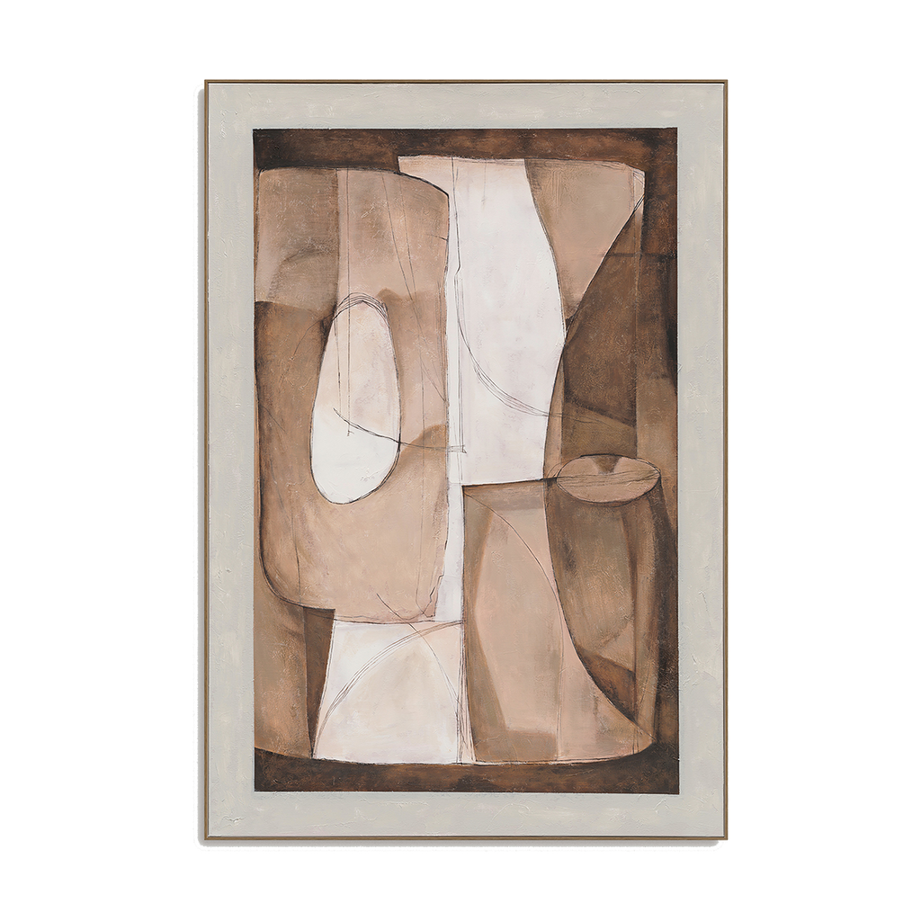 Brown Abstract Linear Geometric #R1015