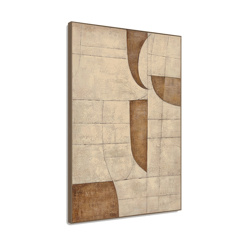 Bronze Harmony Abstract Geometric Painting #R2547