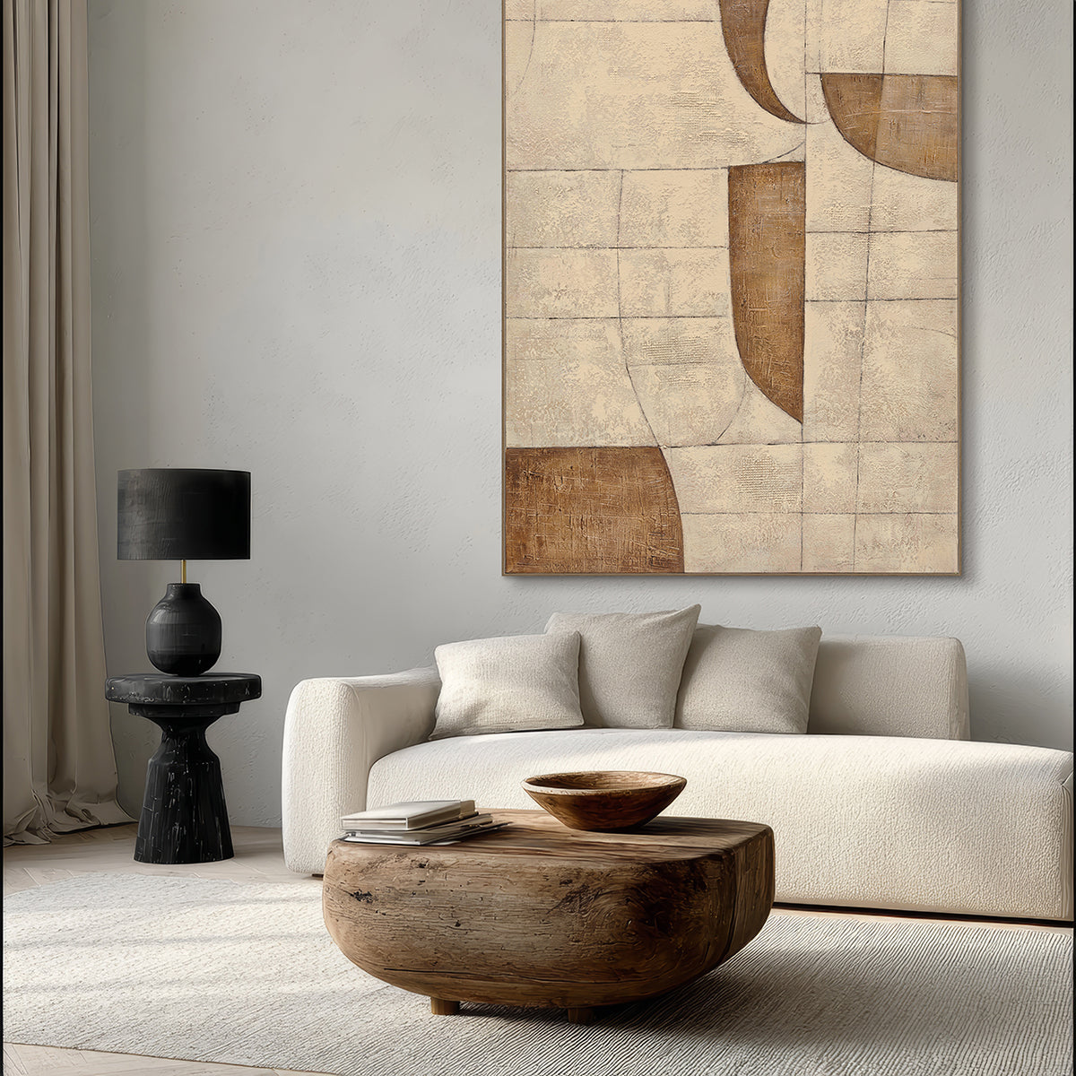 Bronze Harmony Abstract Geometric Painting #R2547