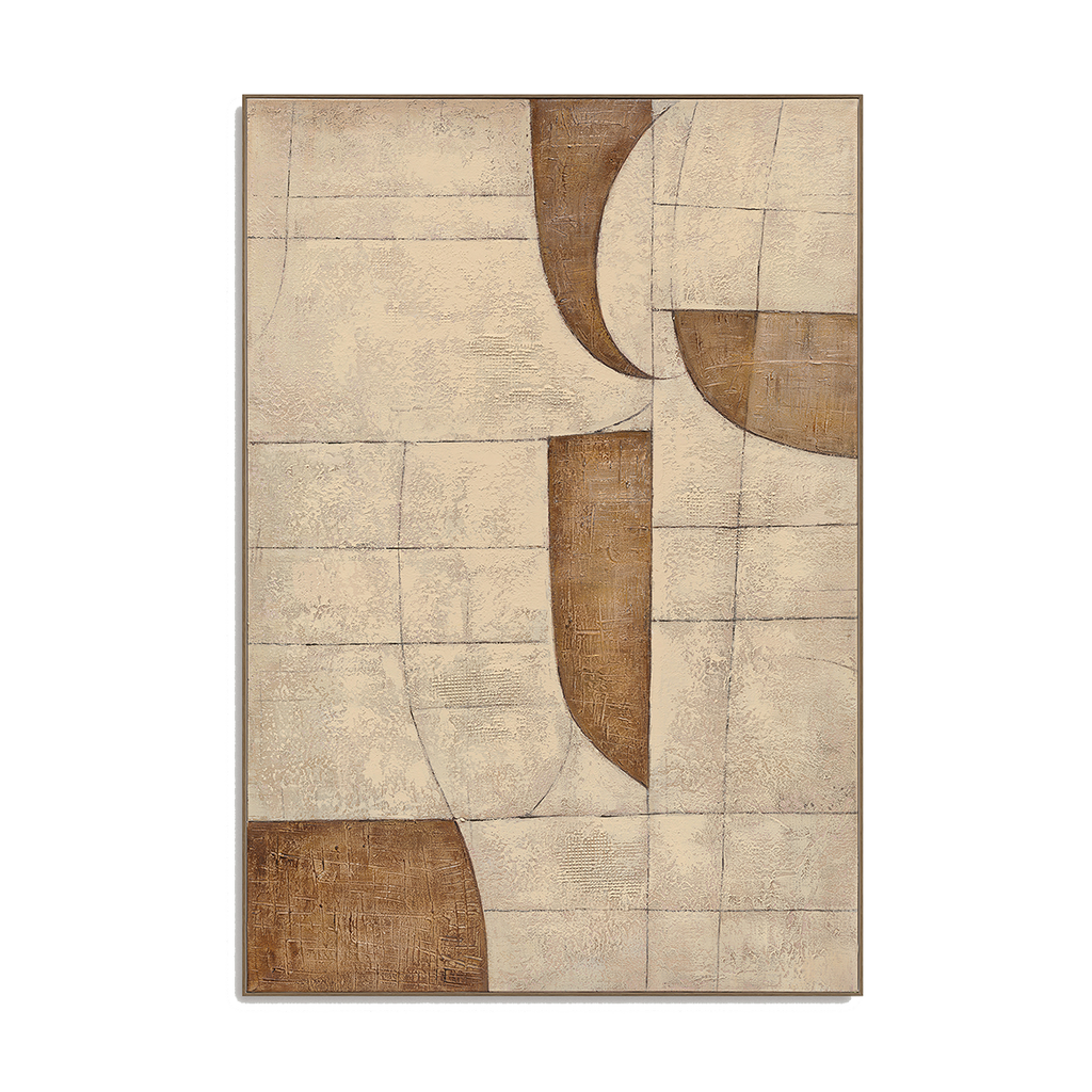 Bronze Harmony Abstract Geometric Painting #R2547