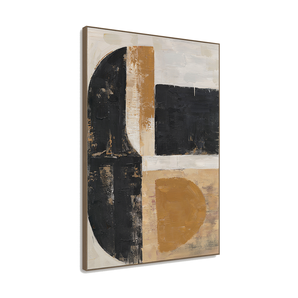 Black & Gold Balance  Geometric Abstract Art #R2552