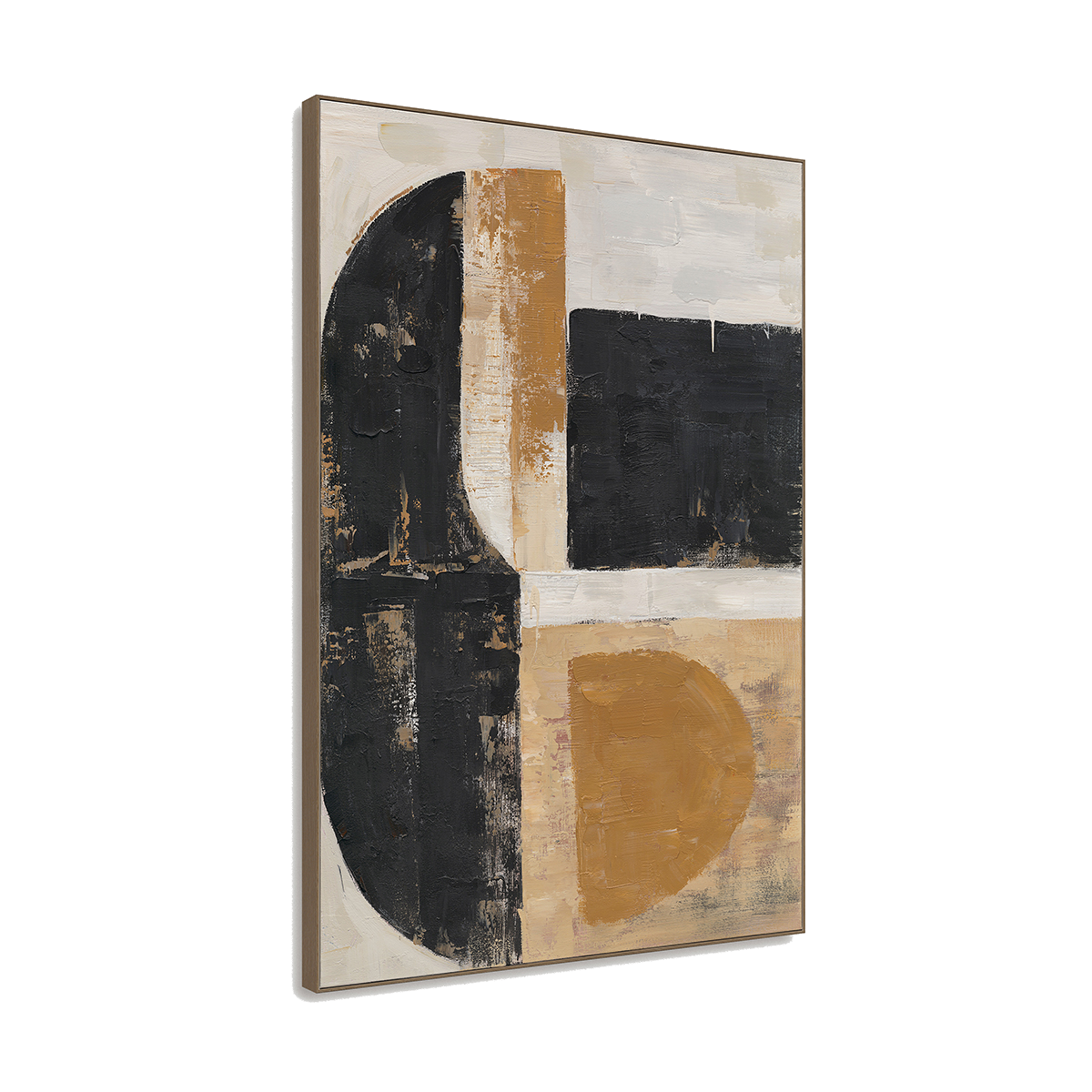 Black & Gold Balance  Geometric Abstract Art #R2552