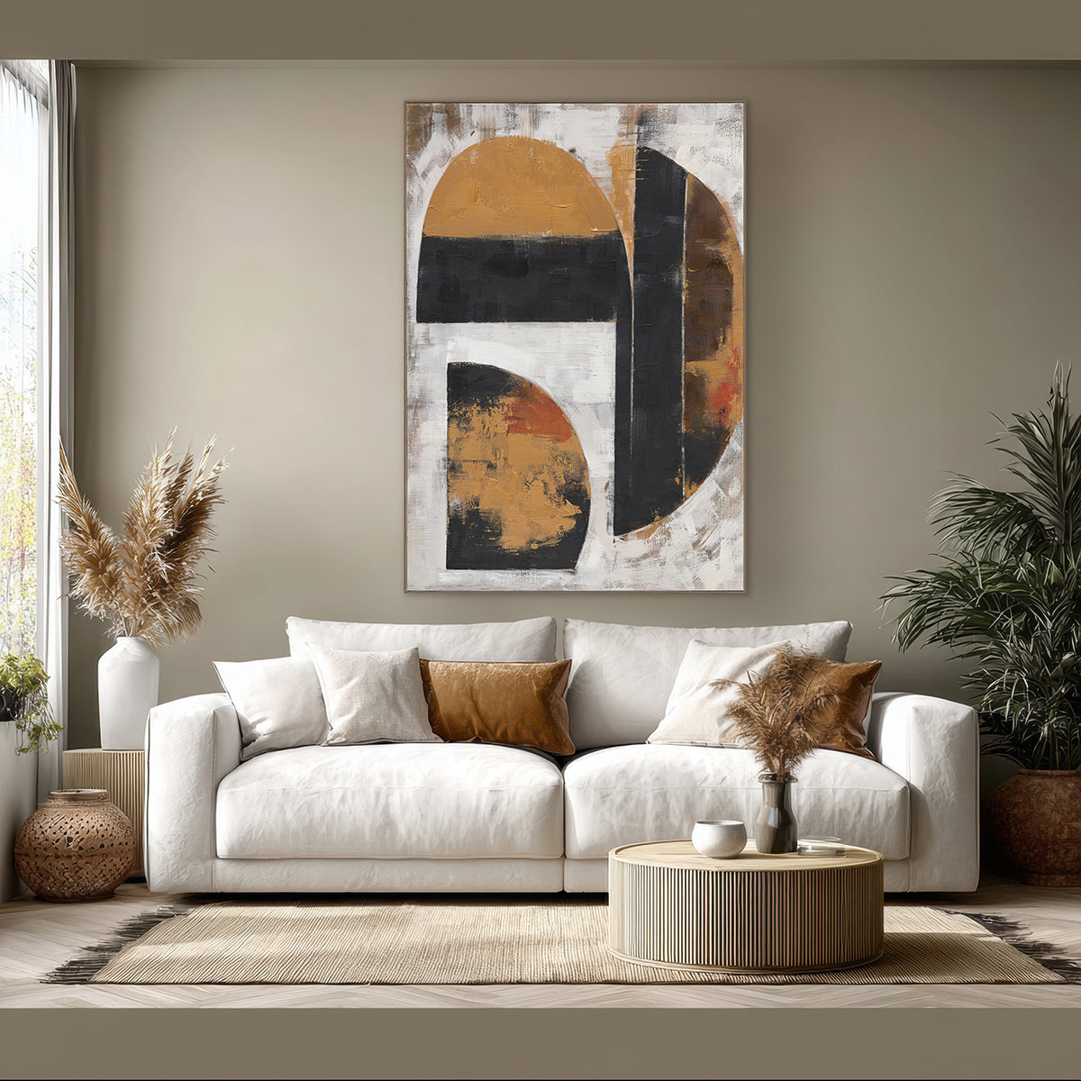 Between Light & Shadow  Geometric Abstract Art #R2553