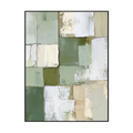 Verdant Balance Green and Beige Abstract Painting #RAX1（213）