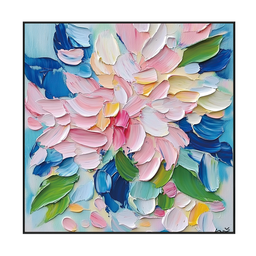 Pastel Bloom Colorful Textured Abstract Painting #RCH8