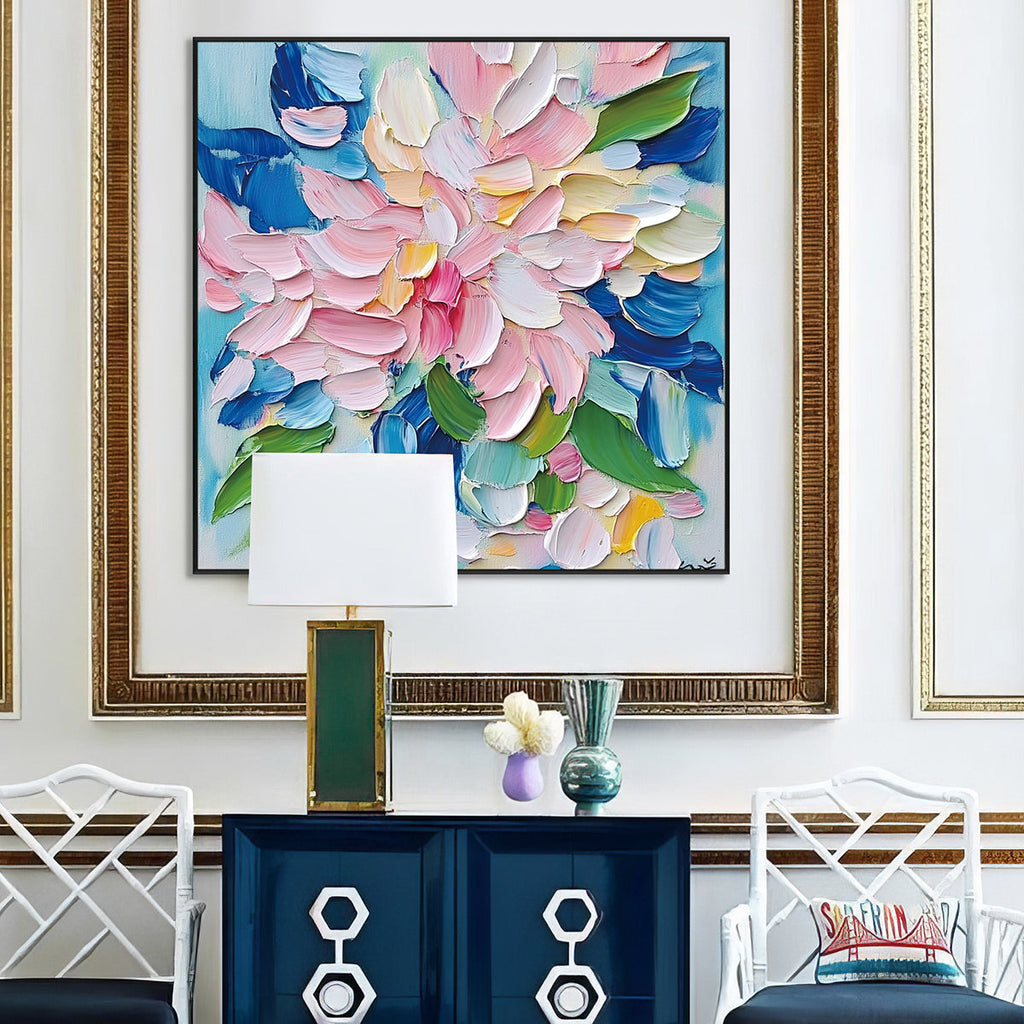 Pastel Bloom Colorful Textured Abstract Painting #RCH8