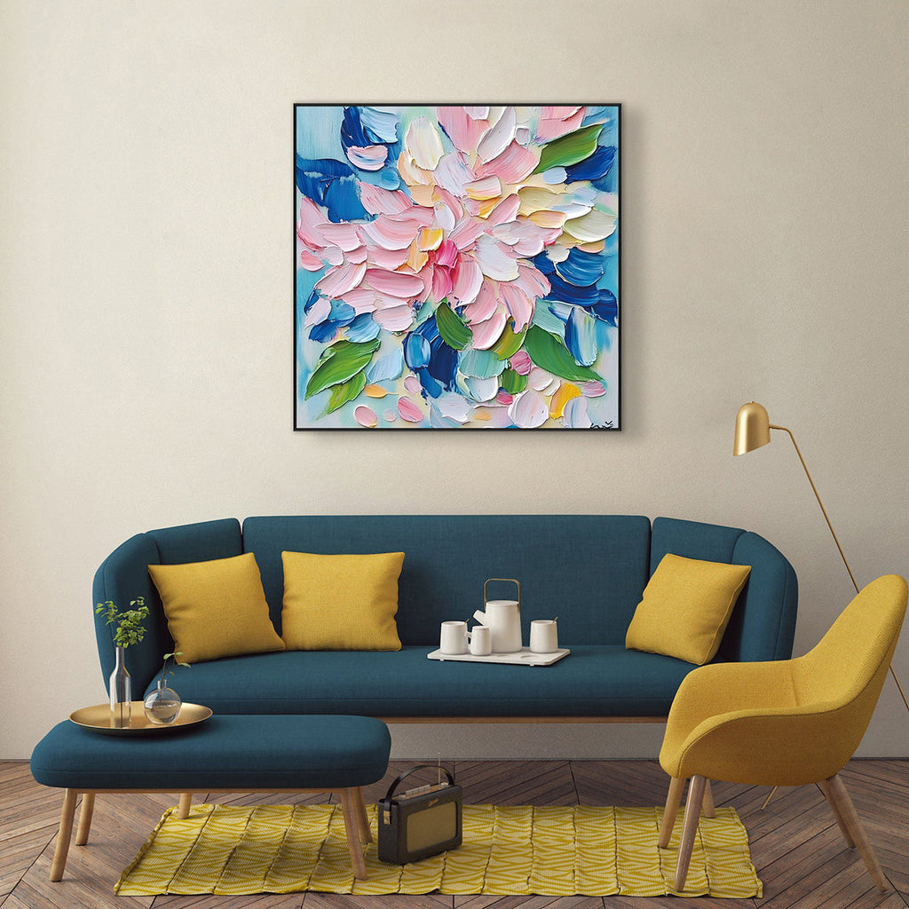 Pastel Bloom Colorful Textured Abstract Painting #RCH8