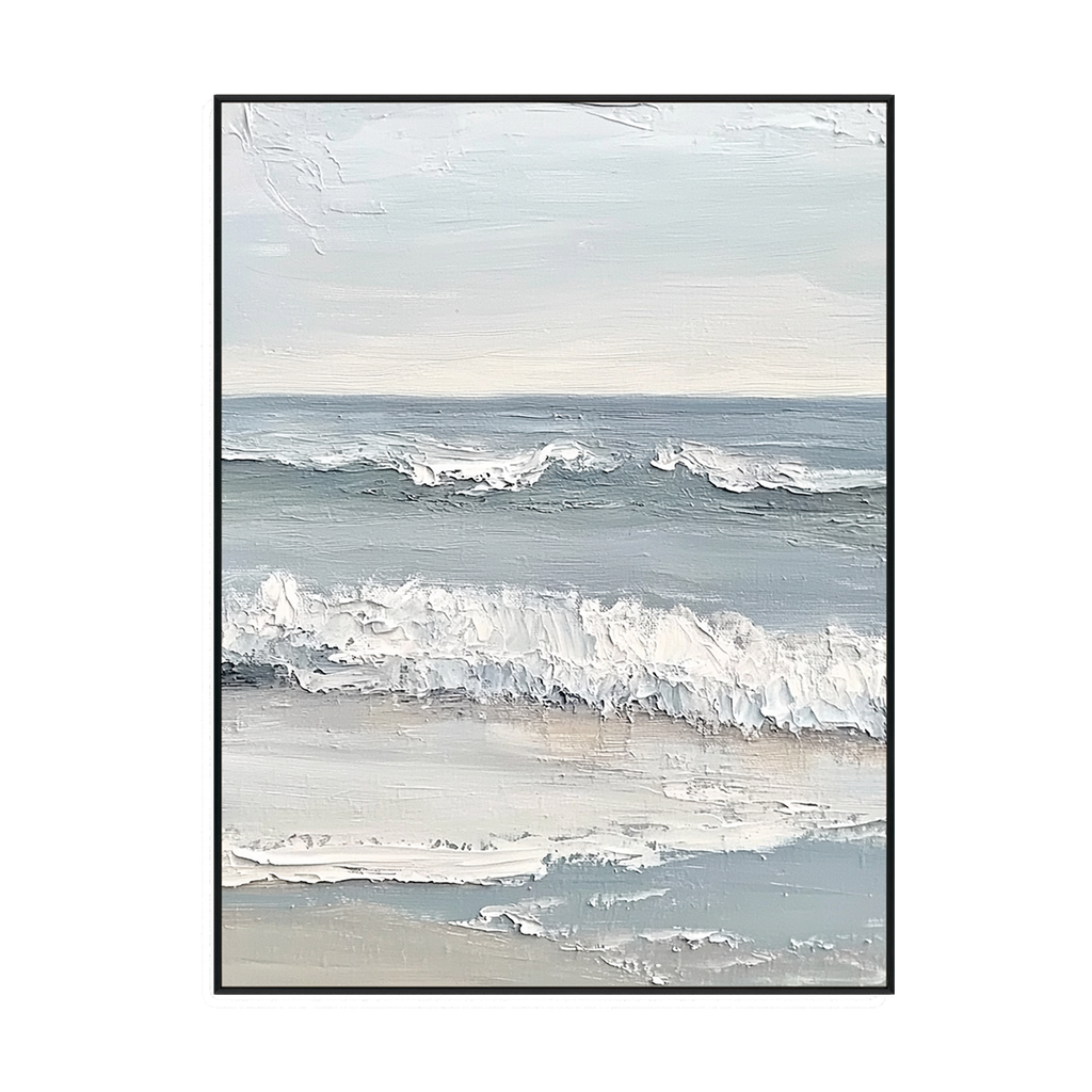 Whispering Tide Minimalist Seascape Textured Painting #RCK7（77）