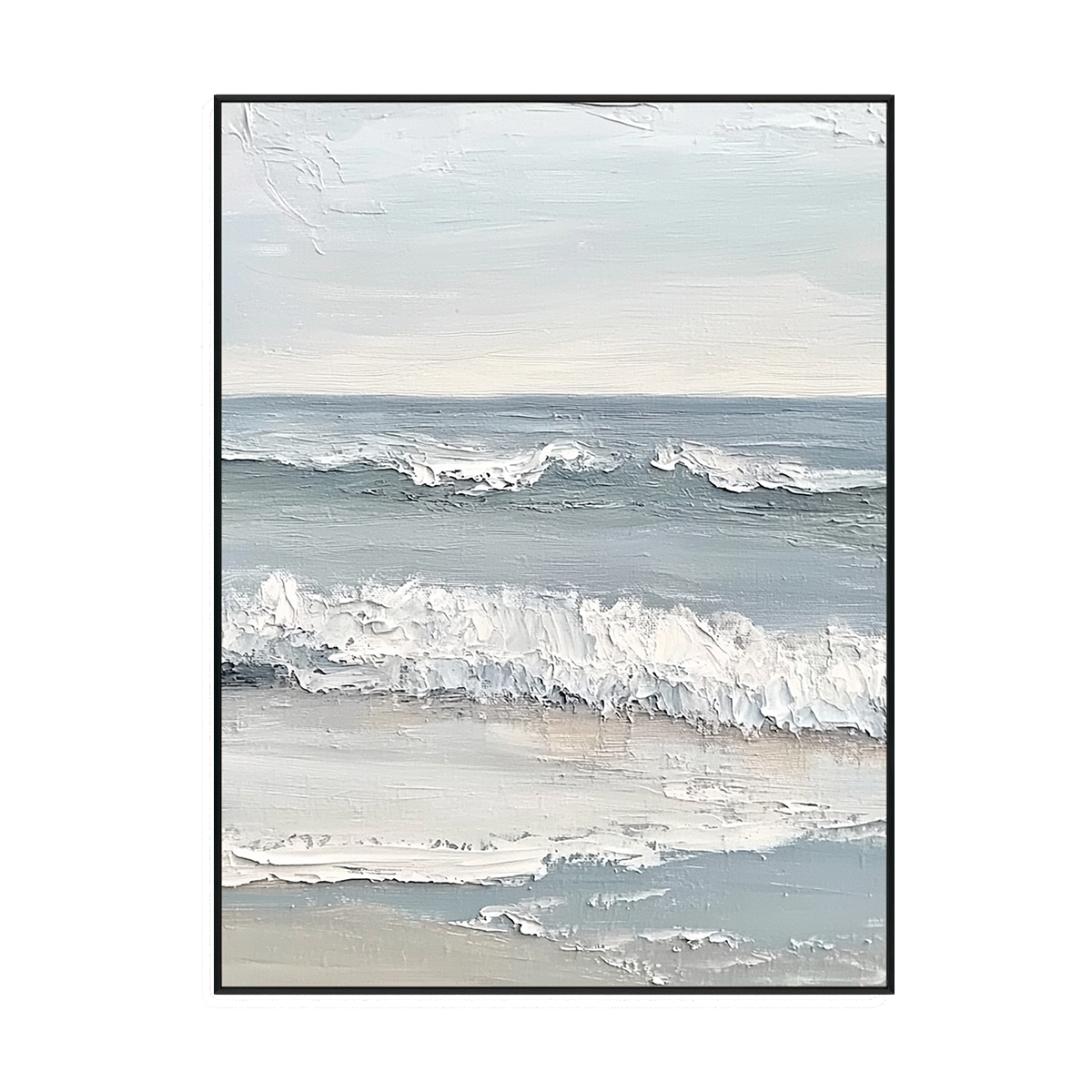 Whispering Tide Minimalist Seascape Textured Painting #RCK7（77）