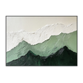 Verdant Peaks Green Mountain Textured Abstract Painting #RCX5