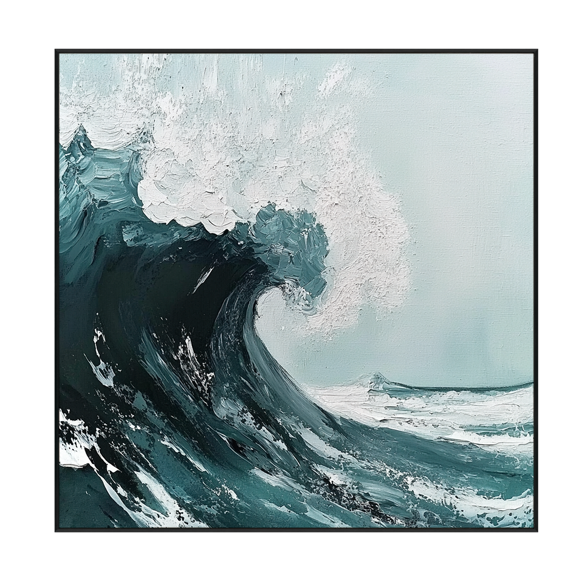 Emerald Surge Abstract Ocean Wave Painting #RDS1