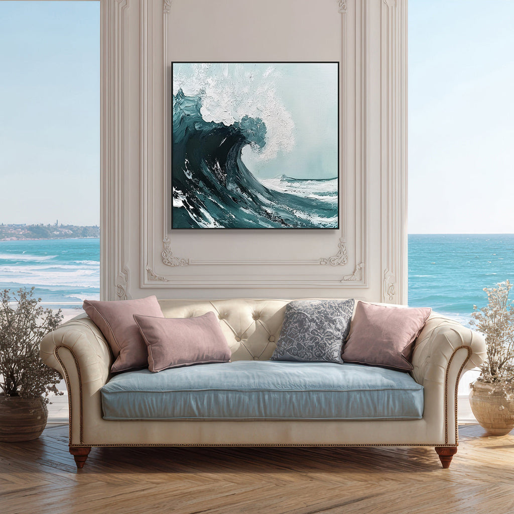 Emerald Surge Abstract Ocean Wave Painting #RDS1