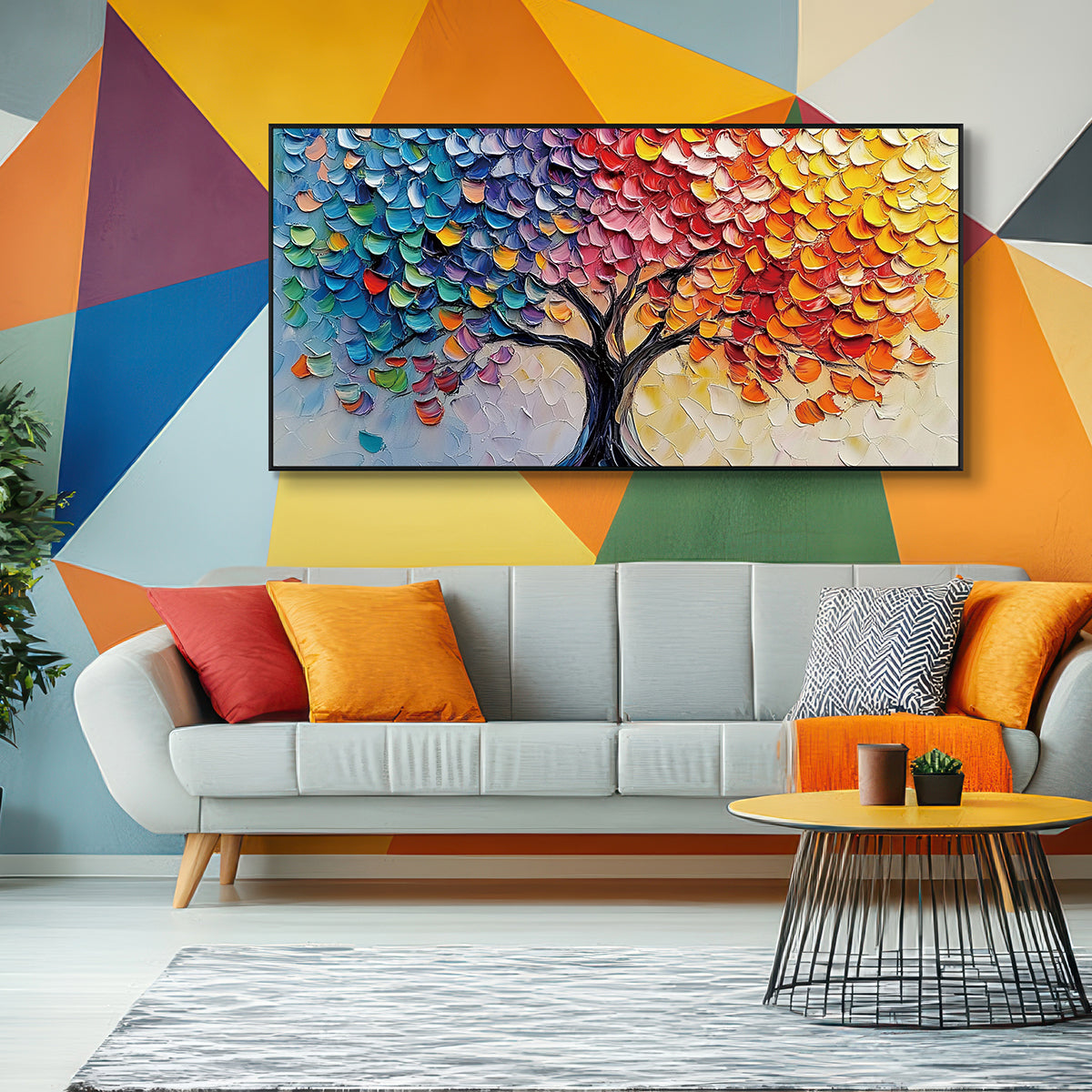 Spectrum Harmony Abstract Tree Painting #REX2 (484)